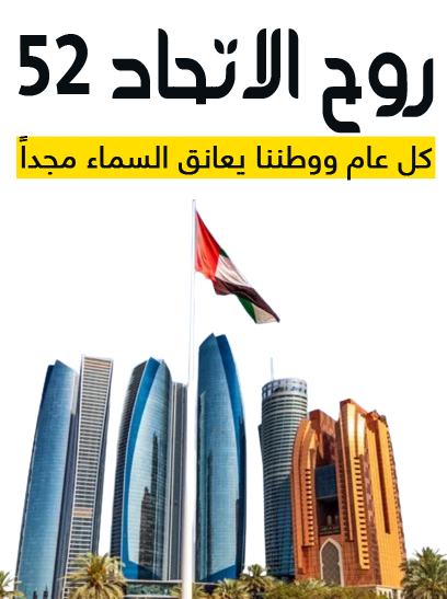 تصميم عن الاحتفال باليوم الوطني في الإمارات لعام 2023