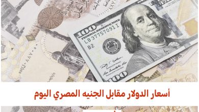 أسعار الدولار مقابل الجنيه المصري اليوم