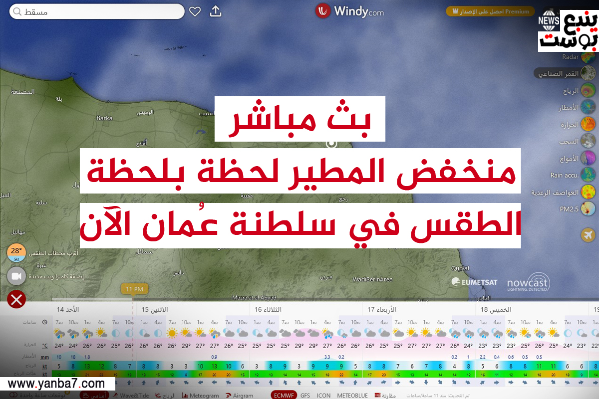 بث مباشر منخفض المطير لحظة بلحظة.. الطقس في سلطنة عُمان الآن